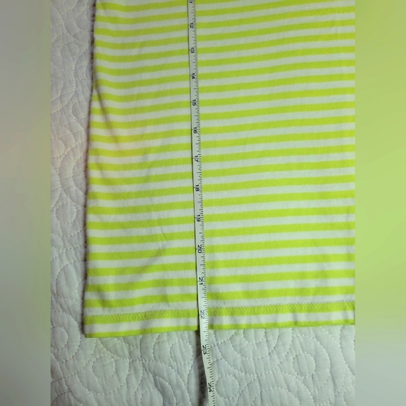 Levi | Perfect Crew Striped Tee | Lime Green & Cream Striped | Size Small - Picture 6 of 9